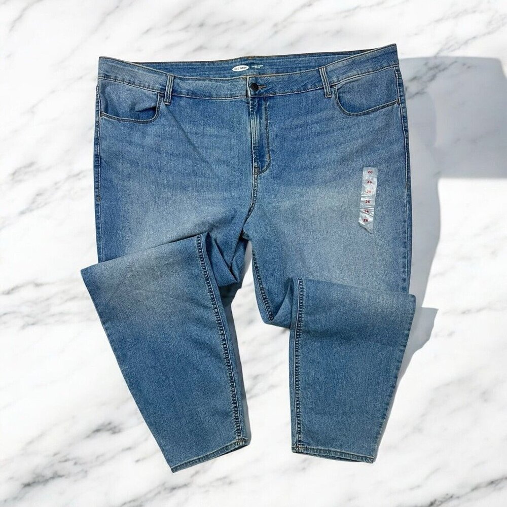 Old Navy Super Skinny Mid Rise Jeans Plus Size 24 Short Catarina Wash 198393